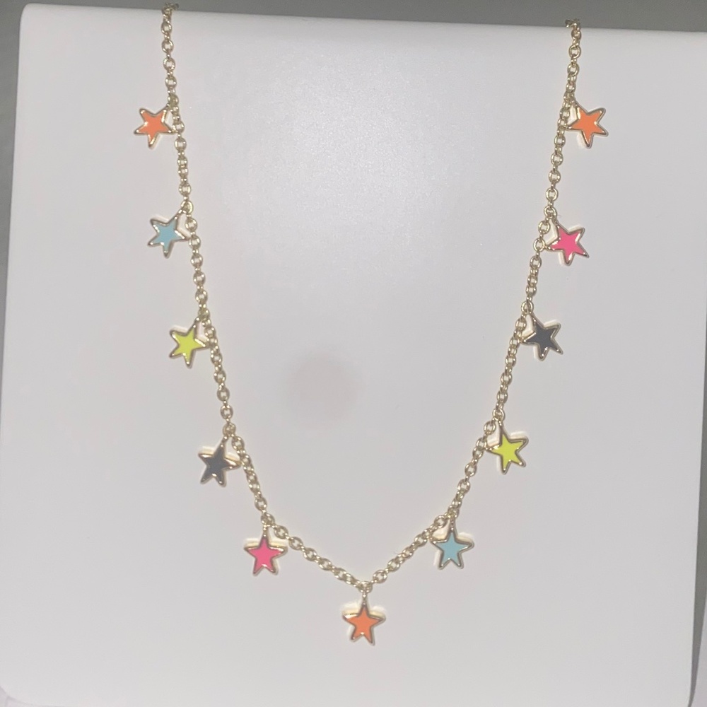 Kendra Scott Sloane Necklace in Gold and Rainbow Mix